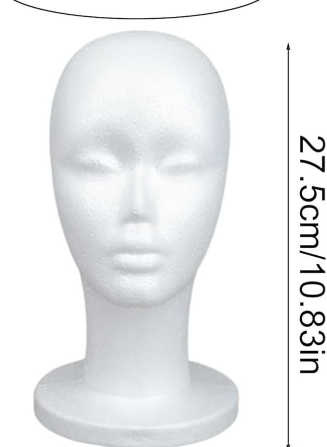 White Foam Wig Head Mannequin Display Model for Hairpieces Jewelry Accessories - Image 5